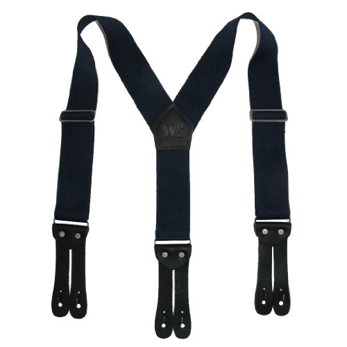 Welch Men's Elastic Button-End Y-Back 2 Inch Work Suspenders, Navy