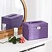 SONGMICS Girls Jewelry Box Lockable Jewelry Case Purple Textured Organizer UJBC133