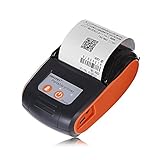 EARME Mini Bluetooth Thermal Printer, 58mm Portable USB Receipt Ticket POS Printing for iOS, Android&Windows(Orange red)