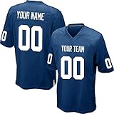Custom Blue Mesh Replica Football Game Jersey Embroidered Team Name and Your Numbers
