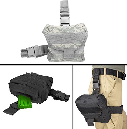 Ultimate Arms Gear AR15 AR-15 M4 M16 .223 5.56 Tactical ACU Digital Camo Utility Multi Purpose MOLLE Dump Ammo Ammunition Magazine Stripper Clips Pouch Drop Leg & Belt Adjustments