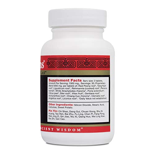 Health Concerns - Mobility 2 - Clematis Combination Chinese Herbal Supplement - Shu Jing Huo Xue Tang - Joint Mobility Support - with Red Peony Root - 90 Tablets per Bottle