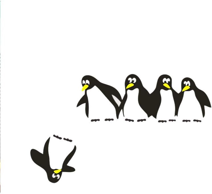 Funny Fridge Sticker, Cute Diving Pengiuns Wall Sticker Decal Transfers for Closet Fridge Wall Decoration