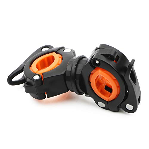 Flashlight Holder, 360º Degree Rotation Bicycle Bike LED Light Flashlight Torch Mount Clamp Clip Holder Grip Bracket, Pack of 4 - Thumbnail 4