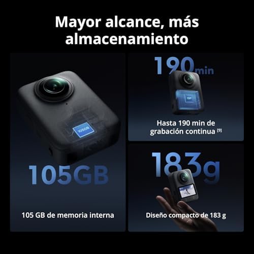 Osmo 360 Adventure Pack, câmera 360 com imagem de 360° de 1 polegada, duração prolongada da bateria com 3 baterias, vídeo nativo 8K 360°, câmera de ação para esportes, vlog