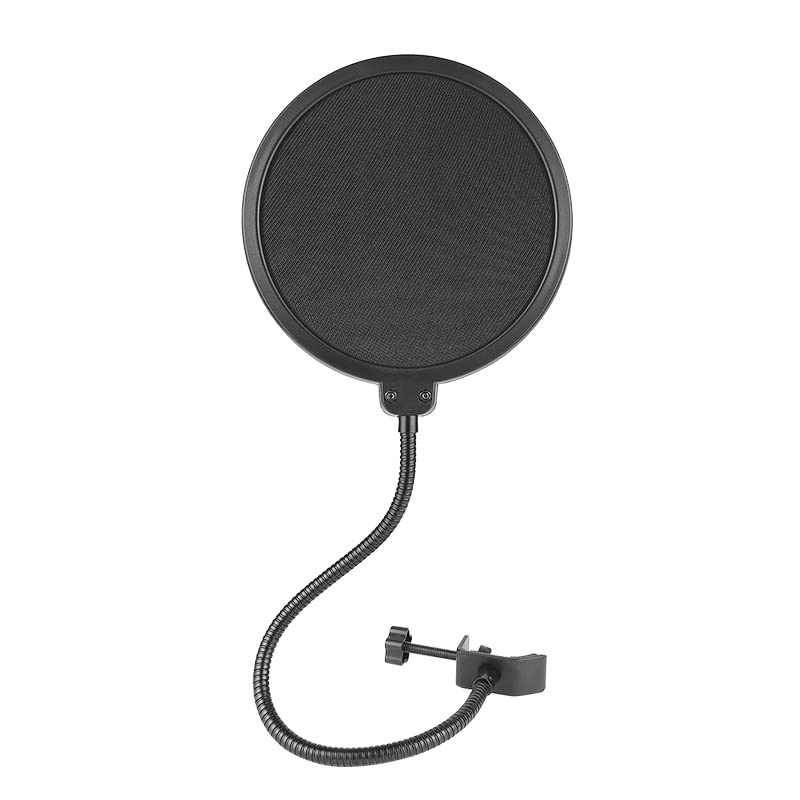 PIQIUQIU Pop Protection, Anti-Pop Filter for Microphone, with 360° Flexible Gooseneck and Stabilizer Arm – 6 Inches