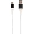Monoprice USB 2.0 Type-C to Type-A Charge & Sync Cable - Kevlar/Nylon-Braid, 3 Feet, White - AtlasFlex Series
