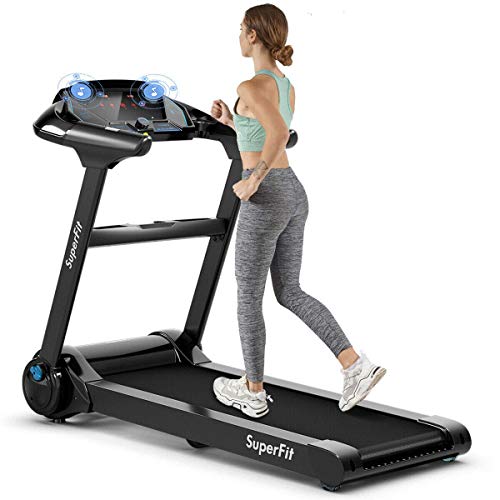 Goplus Folding Treadmill, Electric Treadmill, Motorized Power  Exercise Fitness Running Machine with LED
