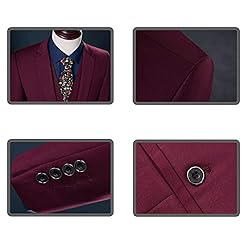 UNINUKOO Men Suits Slim Fit 3 Piece 1 Button
