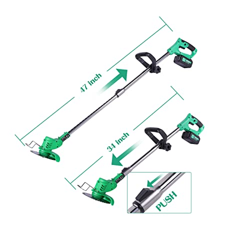 Cordless Brush Cutter Weed Eater with 9Blades,Weed Wacker Electric Brush Cutter Battery Powered