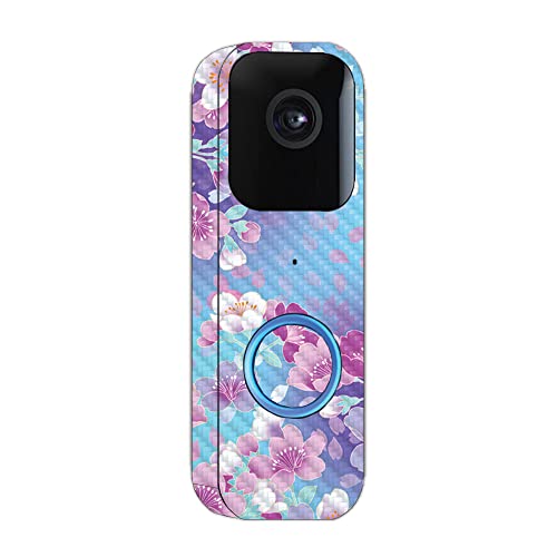 MightySkins Carbon Fiber Skin Compatible with Blink Video Doorbell - in Bloom |…