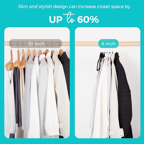 HOUSE DAY Black Velvet Hangers 60 Pack-Premium Clothes Hangers Non-Slip Felt heavy Duty Coathanger, Durable Suit Hanger for Space Saving, No Hanger Marks 360 Rotating (Black, 60 Pack)