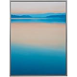 Marca Amazon - Rivet Calm Paradise Water Horizon at Dawn lienzo de arte para pared, marco plateado, 43 x 53 cm