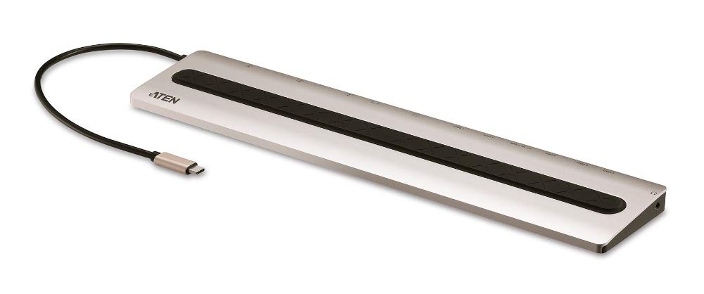 USB-C 13 Port Multiport Dock ATEN UH3237 workstation, 4K@30 (3840x2160@30Hz) on a single HDMI/dual display output at 1080p (1920x1080@60Hz), 5Gbps, plug-and-play, compatible Windows, OS X, iPad Pro