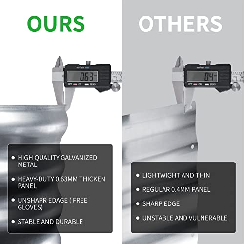 WERYGUTE Galvanized Raised Garden Bed, Metal Garden Bed Oval Planter Boxes Outdoor for Gardening, Stock Tank for Vegetables, Herbs with Gloves, Plant Tags and Labels 4*2*1ft (Silver)