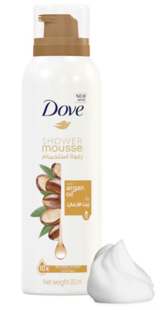 Dove Shower Mousse with Argan Oil - Luxuriously Nourishing Body Wash - 200ml