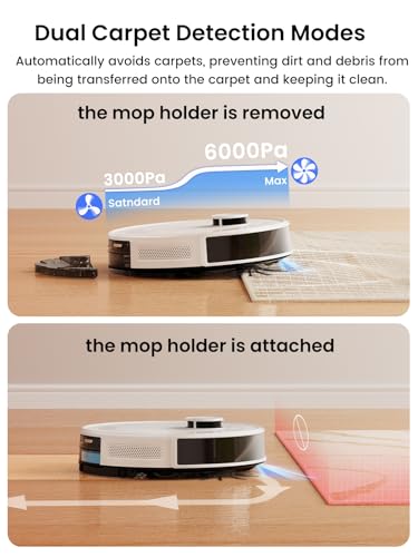 Lefant M2 Pro Robot Vacuum Cleaner with Mop — 90-Day Bagless Self-Emptying, 6000Pa Suction with Carpet Auto-Boost, dToF LiDAR Navigation, 2-in-1 Sweep & Mop, Ideal for Hard Floors & Carpets