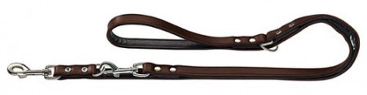 HUNTER Nickel-Plated Split-Leather Basic Training Lead Rope, 18 x 200 cm, Large, Brown/Nappa Black