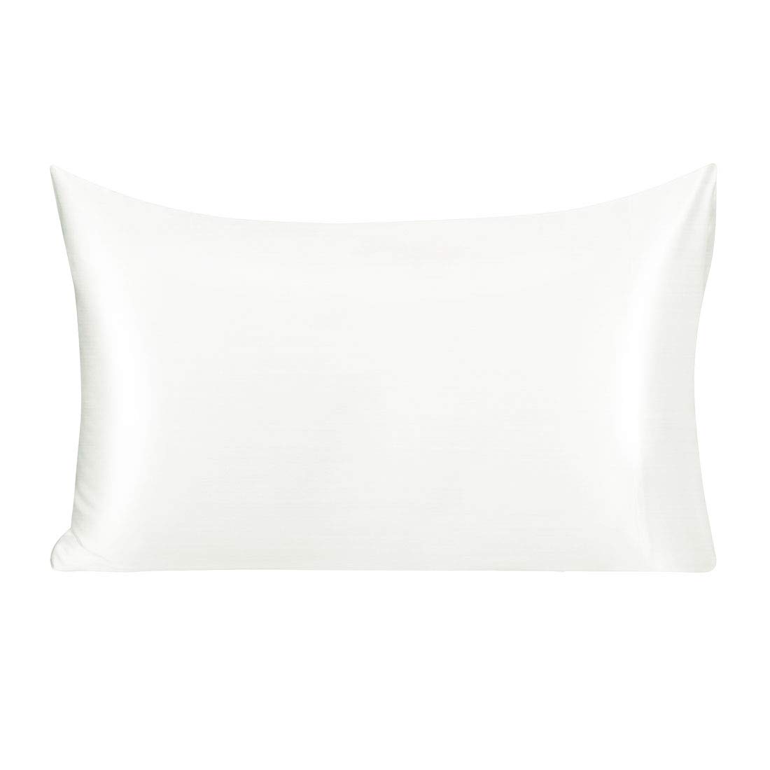 sourcing map Silk Pillowcase for Hair and Skin, Both Sides 350 Thread Count 100% Silk Pillow Cases, Soft Breathable Silky Pillow Case Covers for Women Pearl White 50 x 65cm