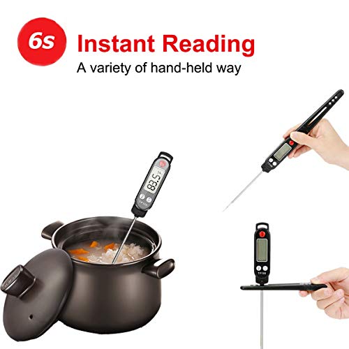 Termometro da Cucina, Termometro Cucina Digitale Professionale, Lettura Istantanea Termometro Carne con Sonda Lunga per Barbecue, Pasticceria, Latte, Cottura