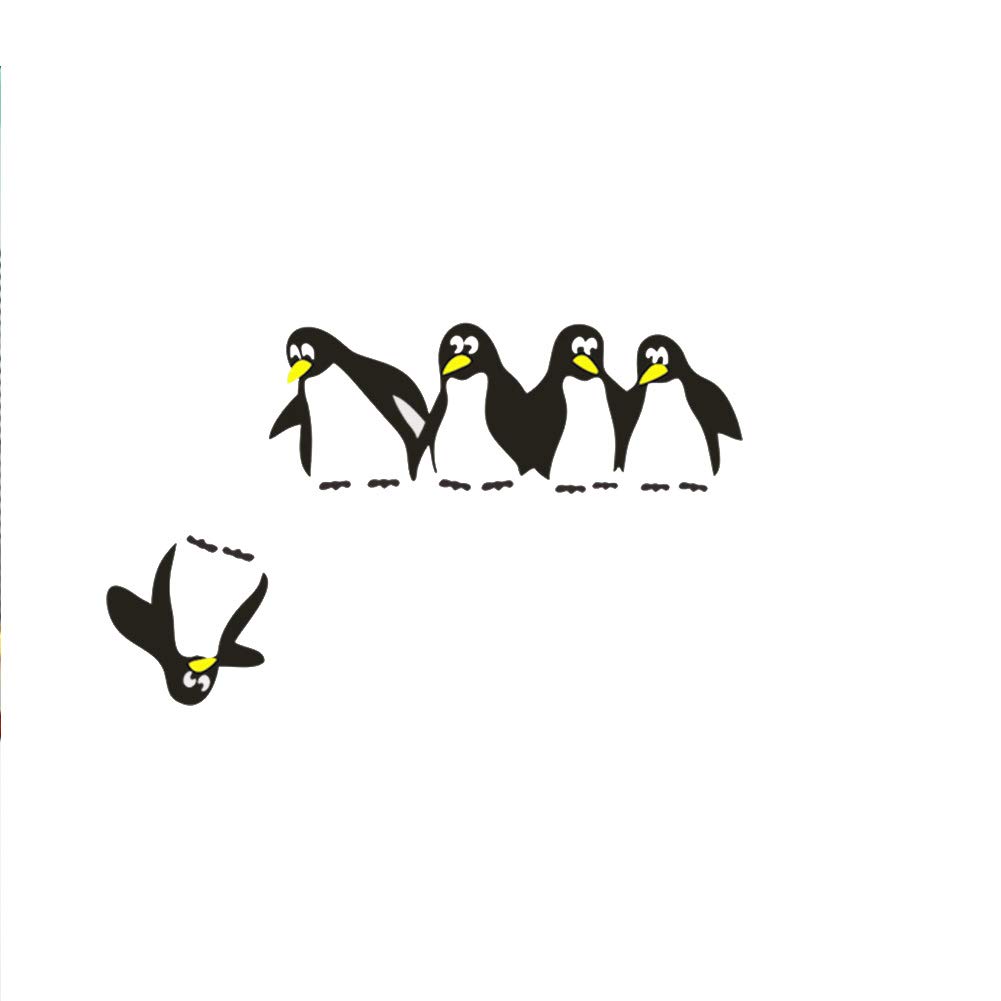 Funny Fridge Sticker, Cute Diving Pengiuns Wall Sticker Decal Transfers for Closet Fridge Wall Decoration