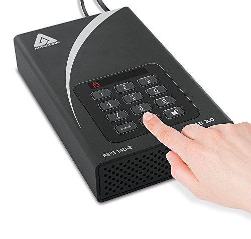 Apricorn FIPS Validated, 12TB Aegis Padlock DT Secure USB 3.0 256-bit AES Hardware Encryption (ADT-3PL256F-12TB)