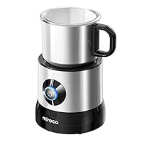 Miroco Milk Frother for Coffee, Dishwasher Safe, 720ml Large Capacity, All Stainless Steel Milk Frothing Pitcher, Auto Cold Hot Milk Steamer, Electric Foam Maker and Warmer for Cappuccino, Latte, 120V