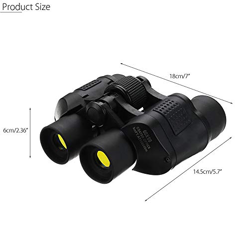 60X60 Zoom HD Day/Night Vision Binoculars, Portable Waterproof Folding Binoculars with Clear Weak Light Night Vision for Adults/Kids, High Clarity Distance 5m to 3000m(Black) - Thumbnail 6