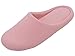 UltraIdeas Comfort Knitted Cotton Slippers for Men and Women Washable Flat Closed Toe Ultra Lightweight Indoor Shoes with Non-Slip Sole (M /7-8 B(M) US, Pink)