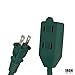 IRON FORGE CABLE 15 Ft Green Extension Cord with Foot Switch and 3 Electrical Power Outlet - 16/2 Durable Foot Switch Extension Cord for Christmas Lightning Decorations