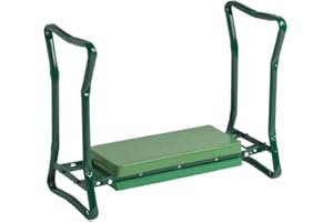 Gardener's Supply Company Garden Kneeler | Extra-Thick Padded Kneeler for Comfortable -Gardening on Knees & Back | Powder-Coated Steel Frame - Green