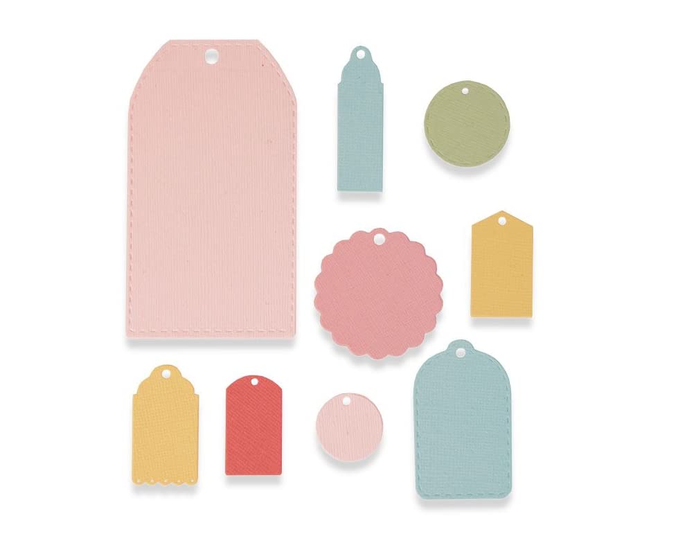 Sizzix Framelits Pack of 9 Tags Die Set, Multi-Colour, 26 x 13 x 0.2 cm