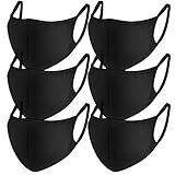Cotton Mouth Mask, Paxcoo 6 Pack Anti Dust Mask Black Cut EXO Face Mask for Women and Men