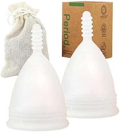 M MUNCASO Menstrual Cups 2Pcs Reusable Soft Silicone Sensitive Cup S