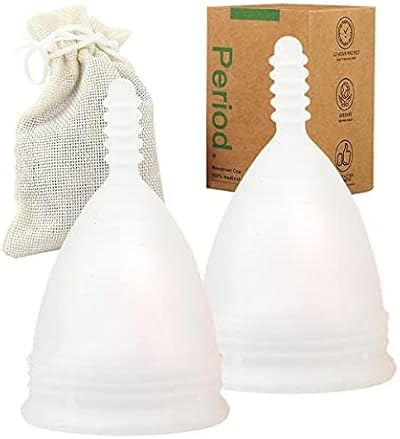 M MUNCASO Menstrual Cups 2Pcs Reusable Soft Silicone Sensitive Cup S