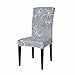 TIKAMI 1PCS Spandex Printed Fit Stretch Dinning Room Chair Slipcovers (1, Gray)