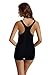 zeraca Women's Boyleg Racerback Athletic One Piece Bathing Suits Swimsuits (L14, Black)