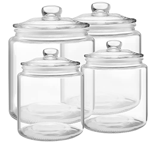 Glass Cookie Jar 2x 1/2 Gallon (64oz) & 1/4Gallon (32oz) Glass