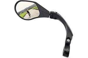Hafny New Handlebar Bike Mirror, HD,Blast-Resistant, Glass Lens, HF-M903-FR01 (HF-MR088) (Silver Left)