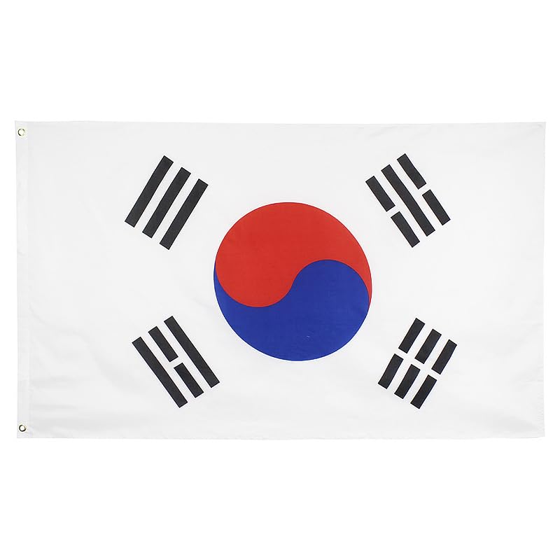 Shonye South Korea Flag 5x3Ft, Durable South Korean Flag with 2 Metal Eyelets, Bright Color South Korean National Flag for Sporting Events, Parties, Parade Decor
