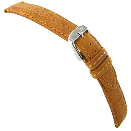 20mm Morellato Tan Genuine Deer Italian Leather Soft Watch Band