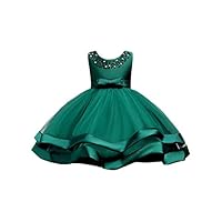 aibeiboutique Elegant Girl Dress Wedding Bowknot Tutu Princess Dresses Party Ball Gown (9-11 Years, Green)