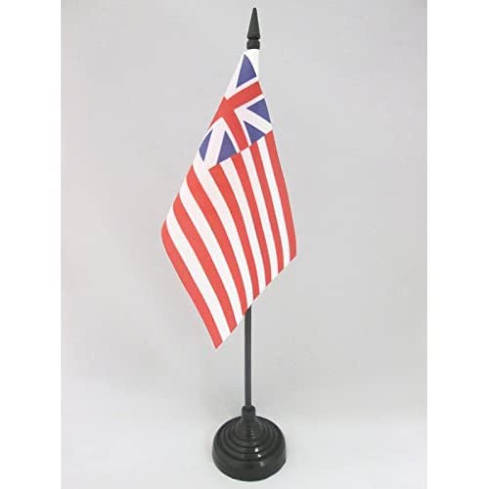 AZ FLAG - Grand Union Table Flag 4'' x 6'' - USA - American Office Mini Banner 100% Polyester 15 x 10 cm - Mini Desk Flag with 10'' Pole and Black Plastic Base