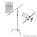 Selens C Stand with Boom Arm, Max Height 10ft/3m Adjustable Light Stand with 4.2ft/1.28m Holding Arm, 2 Grip Head for Photography Reflector, Panel Light, Softbox