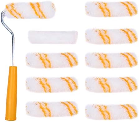 Paint Roller Kit, Multifunctional Durable Replacable Practical Brush, Easy To Operate Wall Corrosion Resistance Decorative Handle for Office Room Home (Yellow)