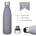 KINGSO 17oz Double Wall Vacuum Cool Insulation Stainless Steel Water Bottle Leak- proof and No Sweating Perfect for Summer Outdoor Sports Camping Hiking Cycling (Grey)