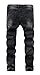 Boy's Black Skinny Ripped Destroyed Distressed Stretch Slim Fit Denim Jeans Pant Black 14