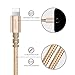 Qiangson Phone Cable Nylon Braided 3 Pack 6 ft Charging Cable Cord to USB Cable Charger Compatible iPhone iPad More (Gold)