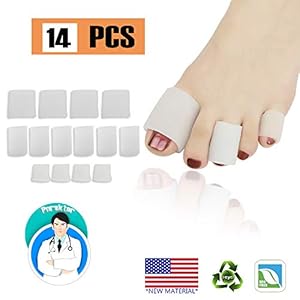 Gel Toe Caps Toe Protectors Toe Sleeves, New Material, for Blisters, Corns, Hammer Toes, Ingrown Toenails, Toenails Loss…