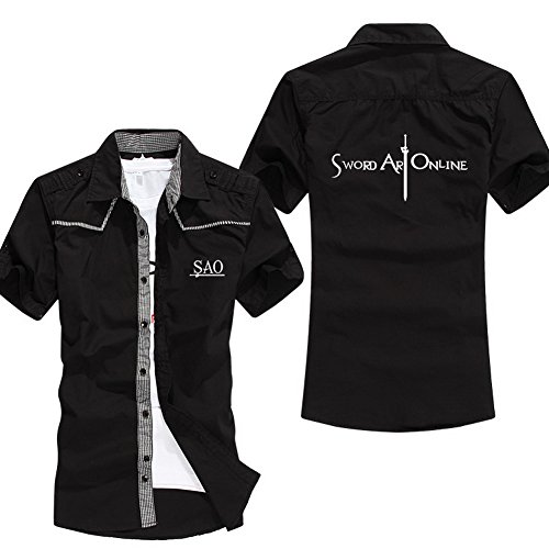 XCOSER SAO Shirt Costume for Halloween Cosplay Cotton Leisure Short Sleeve